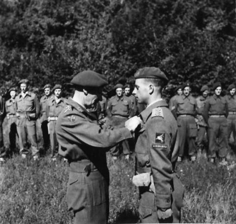 Major JSR Shave receiving the Military Cross