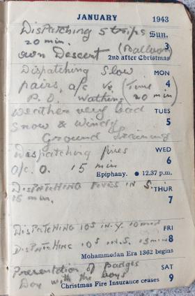 OS January 1943 Diary entry Sgt S David