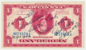 OS Dutch bank note signed by Spr. GW Gauntlet. 1 October 1944