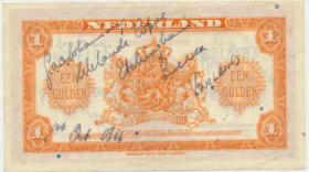 OS Dutch bank note signed by L/Cpl. GAA Johanson. 1 October 1944.