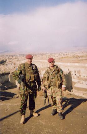 Soldiers from 2 PARA on high ground overlooking Kabul, Afghanistan, 2002