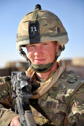 A Gunner, who became known as 'Bullet Magnet', from 7 PARA RHA, Afghanistan, 2010