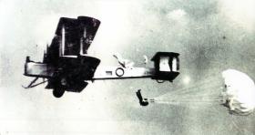 Early example of military parachuting.