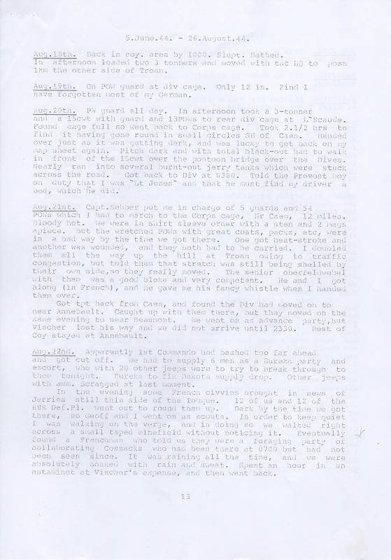 AA Henry 'Kim' Dodwell's personal account of his actions in Normandy 1944  13