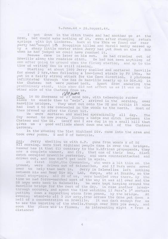AA Henry 'Kim' Dodwell's personal account of his actions in Normandy 1944  4
