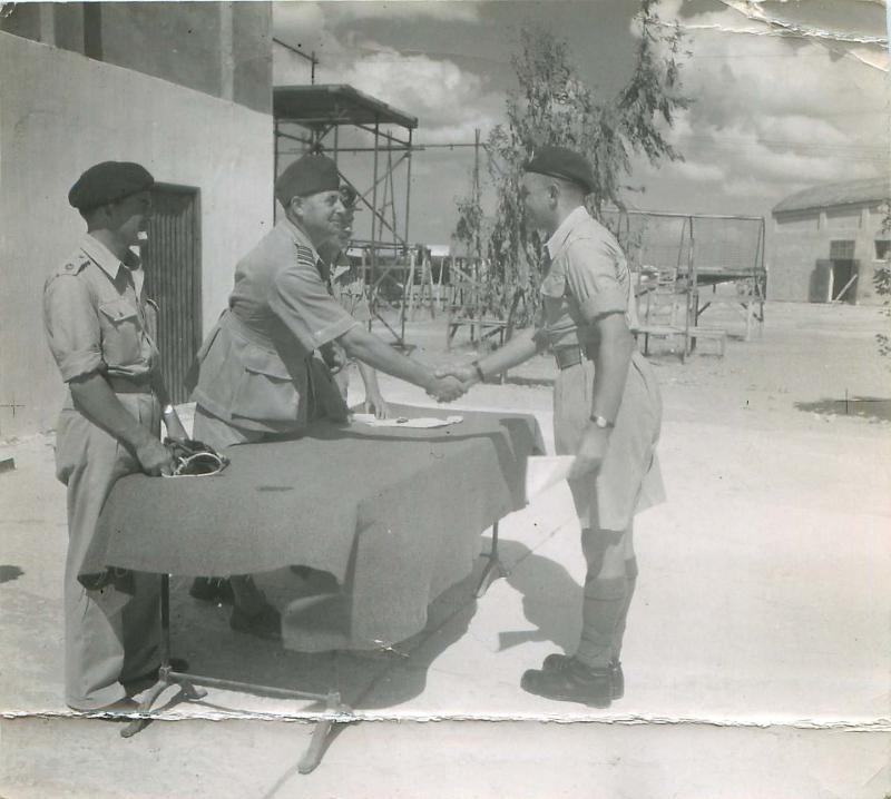 Pestell's wings presentation at Ramat David parachute school, Palestine 1947.