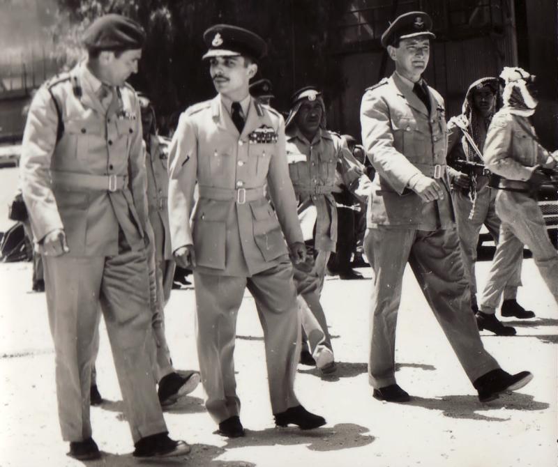 Brig Tom Pearson ( 16 Para Brigade) with HM King Hussein of Jordan