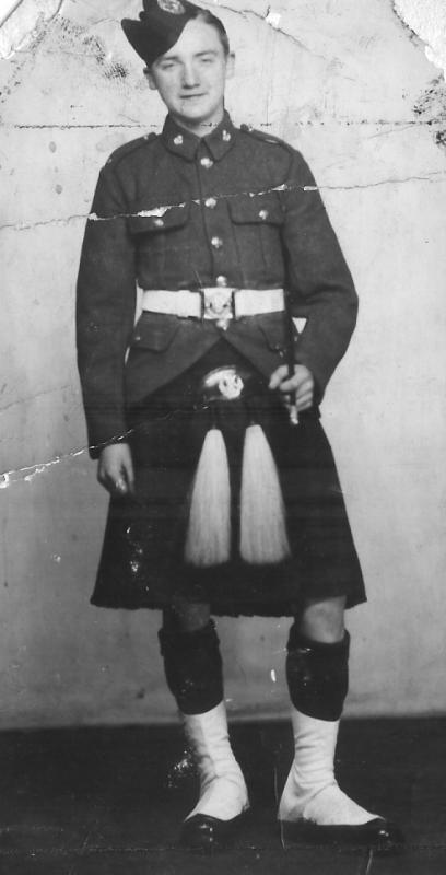 Harold Mudie in the uniform of the Seaforth Highlanders