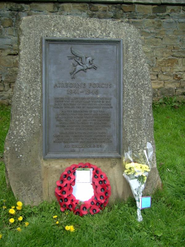 Memorial to the formation of the British Airborne Forces. Hardwick Hall Derbyshire.