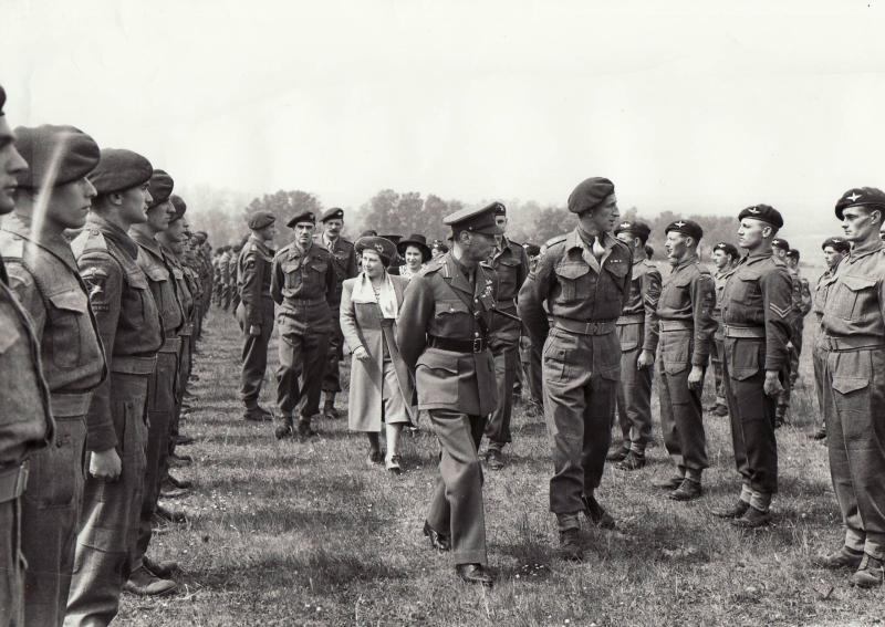 Col Pine-Coffin escorting the King & Queen during an inspection of 7 Bn 1943