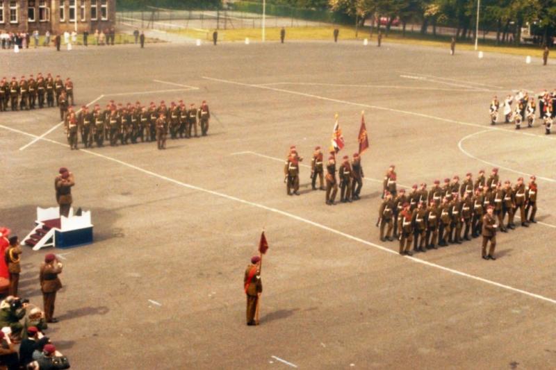 Presentation of new colours to 15 Para. 28 May 82.