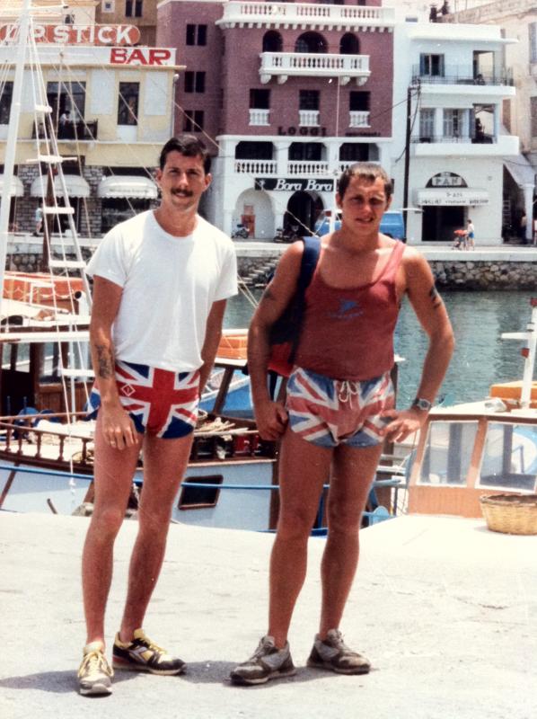 Frank and Jon Nimmo in Crete 1988