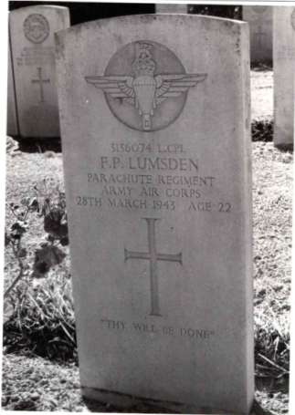 Headstone of Forbes P Lumsden, Beja War Cemetery, Tunisia