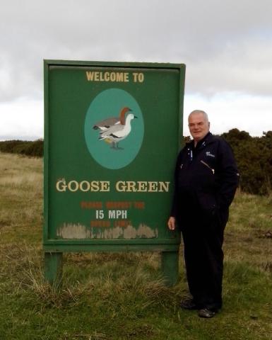 OS Philip Carr by Goose Green sign