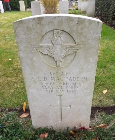 OS Headstone of Captain CLD MacFadden is buried in the Military Plot at Chelmsford Cemetery, Writtle Road CM1 3BL