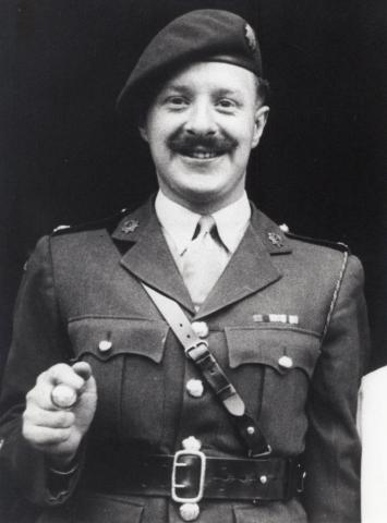 Major George Downie in Uniform smiling at Camera