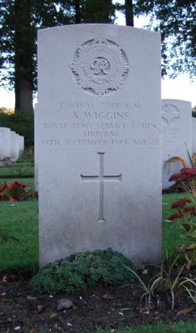 OS Cpl.A.Wiggins. 250 Lt Coy, RASC. Oosterbeek Cemetery. Oct 2015