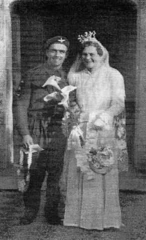 OS Pte.H.Jenkin. 11 Para Bn & his bride. Jan 1944 (Via Edward Finch)