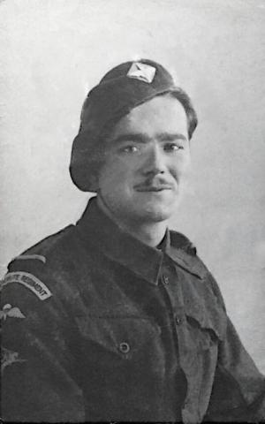 OS George Harwood in uniform and beret