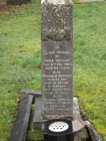 OS Reginald  Hopkins Commemorated in NEWCHAPEL (ST. JAMES) CHURCHYARD, Stoke-on-Trent