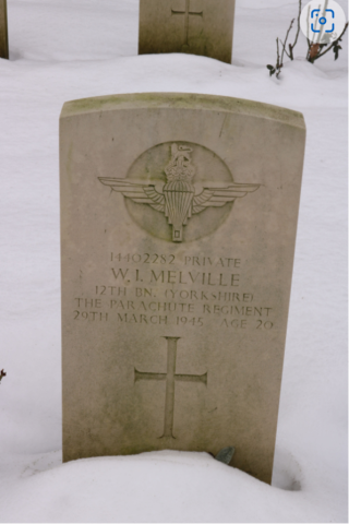 OS William I Melville  headstone 41, D, 4. Reichswald Forest War Cemetery, Kleve, Germany