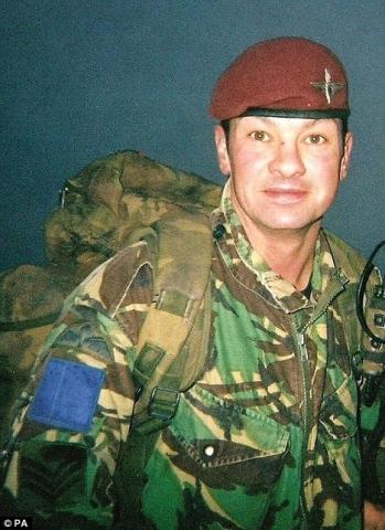 Michael  Williams wearing maroon beret and DPM