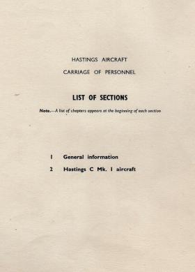 Handley Page Hastings Aircraft - Carriage of Personnel Manual 