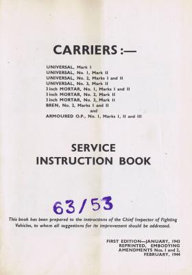 Universal Carrier. Operation and Maintenance Manual. 