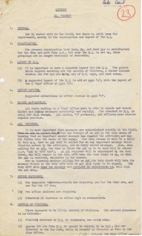 Lessons from Ex 'Bones'. August, 1944. 