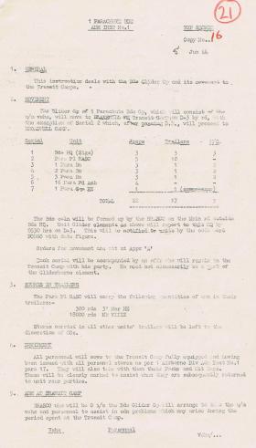 1st Parachute Brigade. Admin Instructions 1 - 3. June , 1944. 
