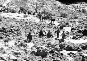 Soldiers climb up to base camp at Yo Yo in the Jebel with the NFR