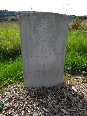 Headstone of Lance Corporal James Duckett. Date unknown. 