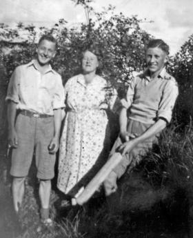 John Gittings with his mother Beatrice and brother James. 