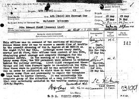 Lt Clark's MC Citation. 11-12 May 1944.