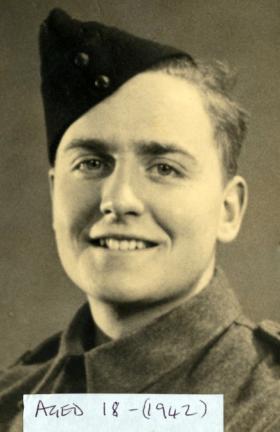 Denis Lloyd upon joining the army. 1942.