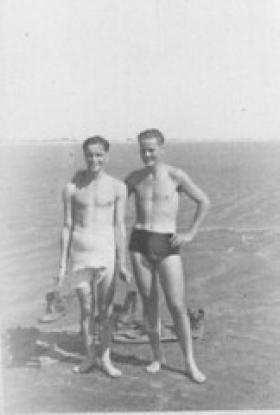Sgt RJ Giles in the Dead Sea 1946