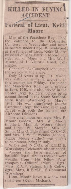 Lt Moores Obituary