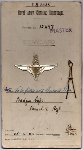 PD Parachute Regiment Cap Badge Pattern 12497