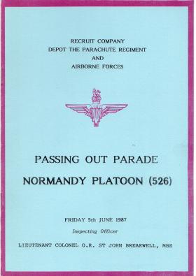 526 Normandy Platoon Passing Out Parade Booklet