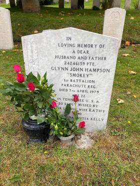 Headstone for Glynn J Hampson