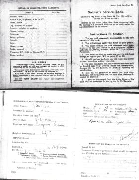 Documents relating to the service of Sgt RG Hill