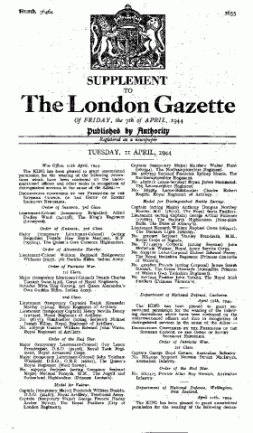  Mac Forsyth London Gazette Order of Red Star Entry