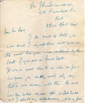 Letter to father of Sgt Albert WF Reid April 1945