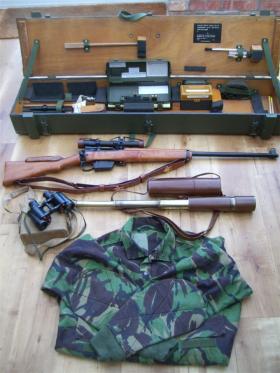 Imagery of L4A2 Sniper Rifle and spares box from Snipers Down South Book