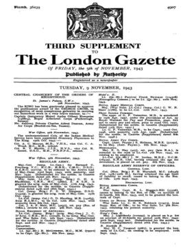 Pte CA Duncan GC Citation in London Gazette