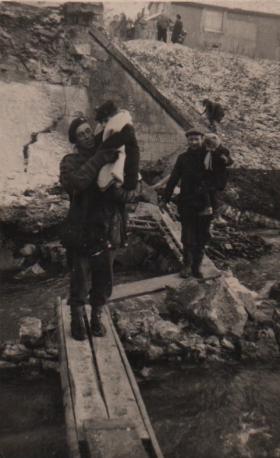 Frederick Storr rescuing children in the Ardennes