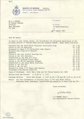 Service record for William L Eagles