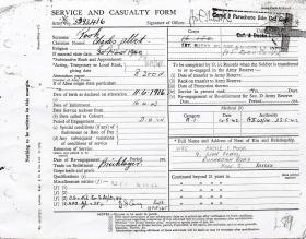 Service records of Pte Charles A Pook