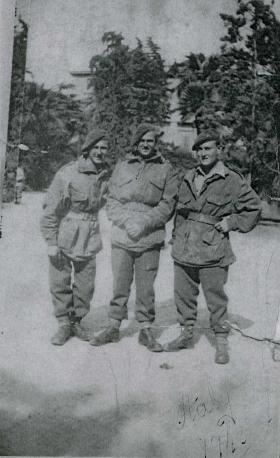 Tpr's F Mann, J Pearce & G Fergus in Bari, Italy 1943