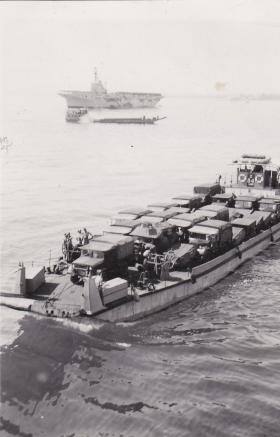 15 June 1951 Vehicles go ashore from HMS Triumph, Famagusta, Cyprus 